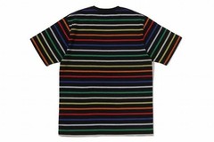 A BATHNIG APE Men’s APE GRADIENT RAINBOW STRIPE ONE POINT TEE 1M30109308