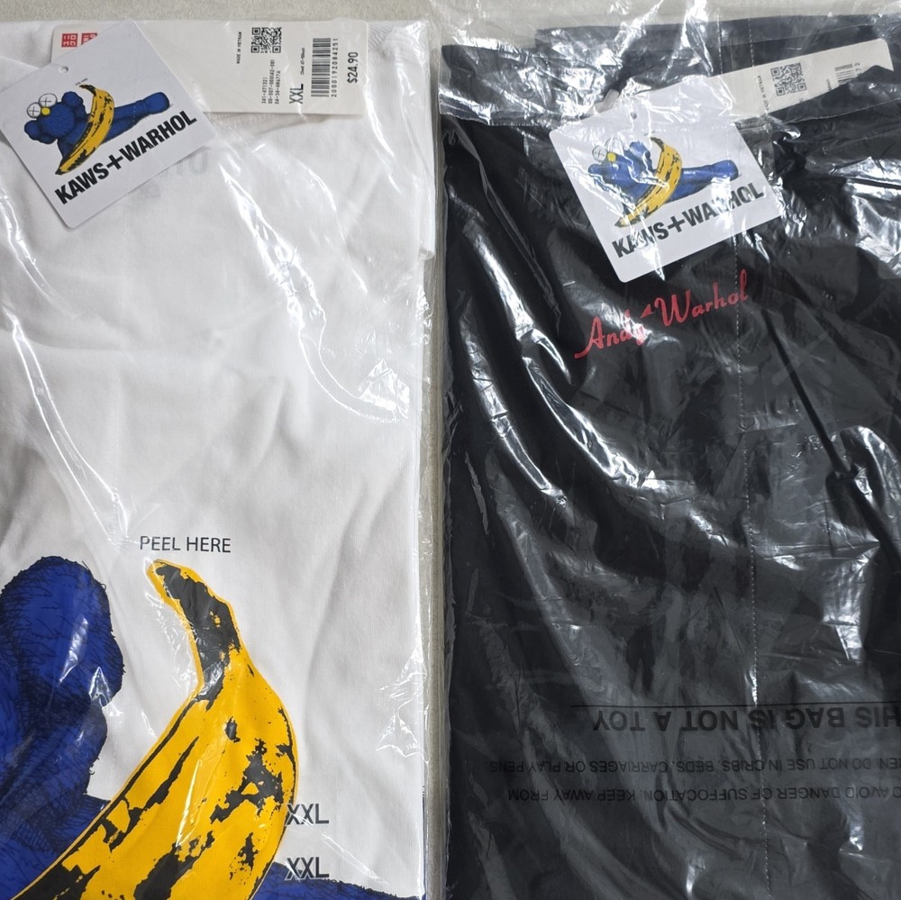 KAWS + Warhol Men’s Multicolor Andy Warhol Art Graphic Print T-Shirt XXL &L