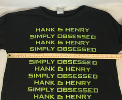 Hank & Henry Simply Obsessed Mens T shirt Size XL Black Green Crew Neckline