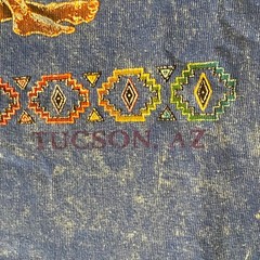 Gildan Cotton Tee Mens XL Blue Tucson AZ Butterfly Graphic Vintage Acid Wash