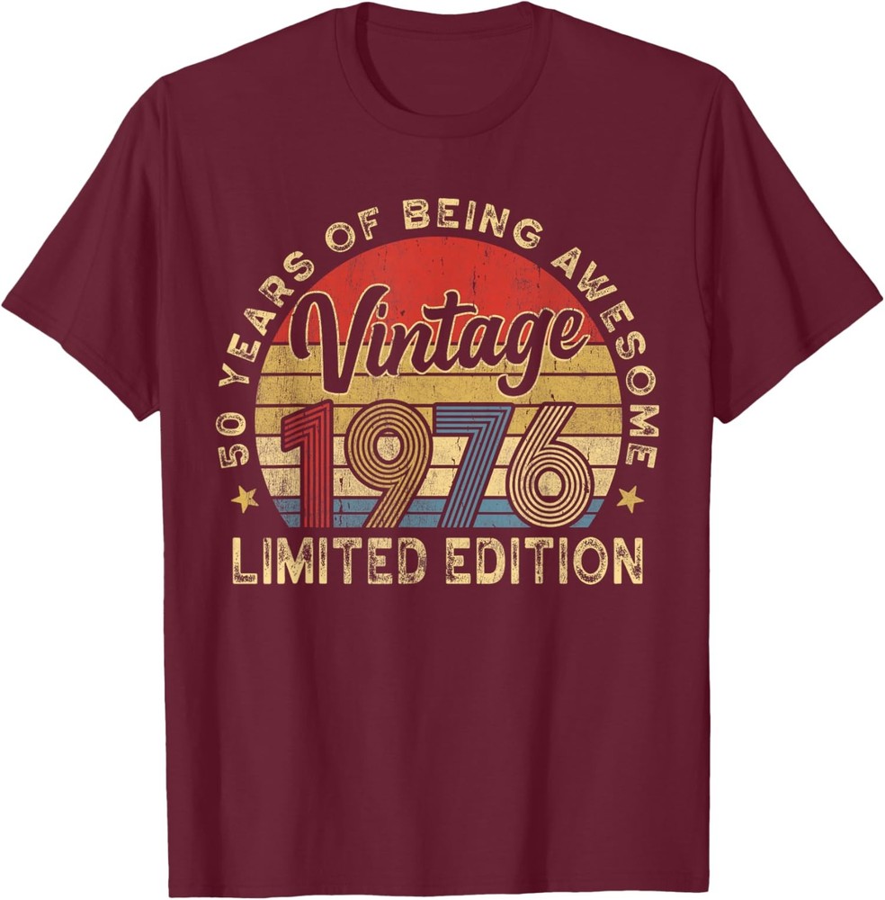 Retro 1976 Birthday Shirt Vintage 50th Birthday Party Gift Tee