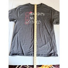 Holiday Time Mens XL Gray Naughty Nice I Tried Christmas Graphic T-Shirt Heather