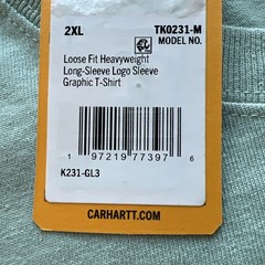 Carhartt Loose Fit Heavyweight Long-Sleeve Graphic Tee Men’s Size 2XL TK0231-M