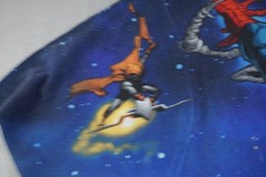 Marvel Spiderman Shirt Mens Medium Blue All Over Print Front and Back Wrap