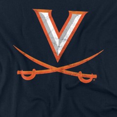 University of Virginia Adult T-Shirt Primary Logo, Navy, S-5XL