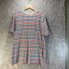 Teddy Fresh Spell Out T-shirt Striped Size Large Cotton Polyester Colorful Logo