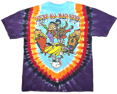 Alice In Wonderland Front/Back Graphic Tie Die T-Shirt Size XL Liquid Blue New