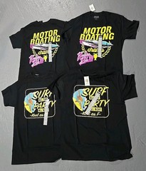 Surf Party Cool AF Motor Boating Boobies 90s Retro T-Shirt Lot 4pc SZ Med (R)