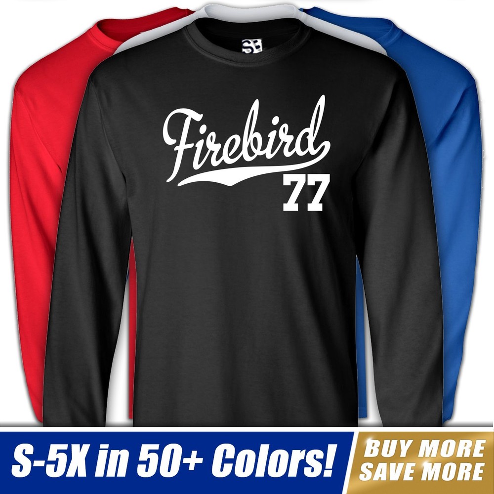 Firebird 77 Jersey Long Sleeve T-Shirt 1977 Pontiac Trans Am Formula V8 Dad Tee