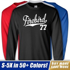 Firebird 77 Jersey Long Sleeve T-Shirt 1977 Pontiac Trans Am Formula V8 Dad Tee