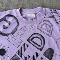 Teddy Fresh Hila Klein Marker Sketch Graphic Art Bear T Shirt Pink Size Medium