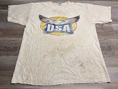 Vintage Faded Graphic T-Shirt American Flag Bald Eagle Patriotic Blue Angels XL