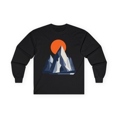 Geometric Mountain Range Long Sleeve Tee Unisex Abstract Nature Made in USA