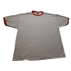 Champs Sports Men’s Ringer T-Shirt Gray Red Short Sleeve Crew Neck Athletic Tee