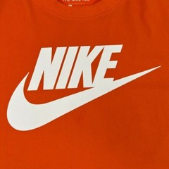 Nike Shirt Men Large Center Swoosh Spell Out Dri Fit Orange Work Party Core Ex