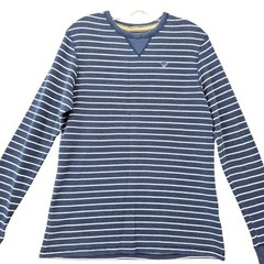 Ditch Plains Blue Shirt Striped Thermal Waffle Knit Long Sleeves Top Mens Size M