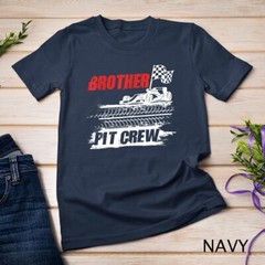 Brother Pit Crew Car Racing Checkered Flag Racer Matching T-Shirt Unisex T-shirt