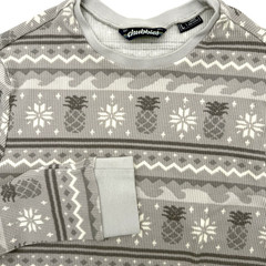 Chubbies Men’s Large Lounge Wear Waffle Knit Pineapple Snowflake Gray Thermal