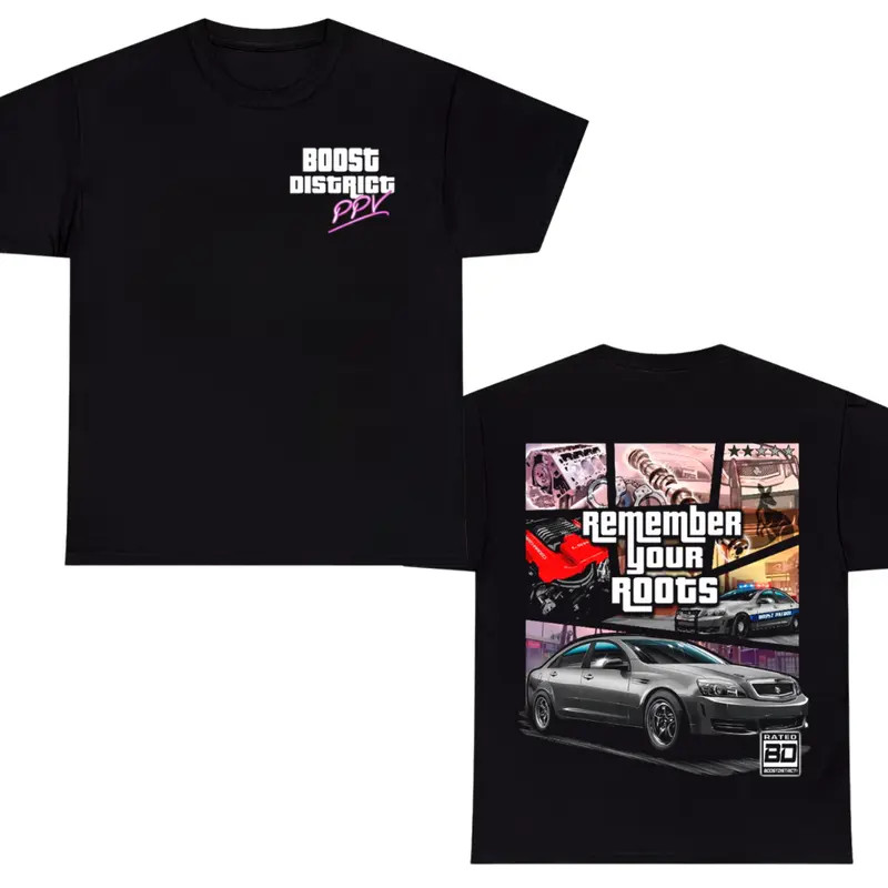 Boost District Remember Your Roots T-Shirt – Performance Car Engine Graphic Tee,