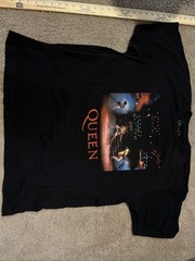 Queen Band Concert T Shirt XL Black Freddie Mercury Live Graphic Rock Music Tee