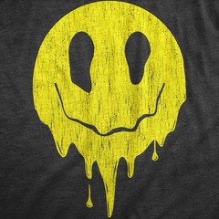 Mens Dripping Smile T Shirt Funny Melting Smiling Face Tee for Guys