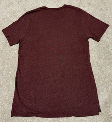 PacSun Mens Auburn Burgundy Red Short Sleeve T-Shirt Tee Longer Length, Sz L