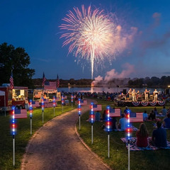 8-Piece Flag Light Set, 4Th of July Decorations 8 Lighting Modes, 8-In-1 America