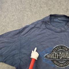 VTG 2005 Harley Davidson T Shirt Mens XL? Blue Greensboro NC Flames Graphic Tee