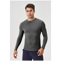 Men’s Autumn Fitness Long Sleeve Clothes Outdoor High Stretch Form Fitting Top