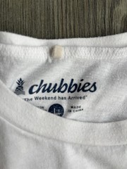 Chubbies Men’s The Weekend Has Arrived White Graphic T Shirt Short Sleeve Size L