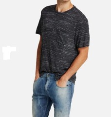 INC Men’s Space Dyed Crewneck Tee Size: Med, Lg Color: Deep Black