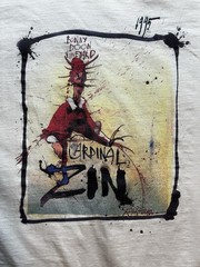 1995 Bonny Doon Vineyard – Cardinal Zin – Ralph Steadman Art – M’s XL T-Shirt