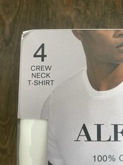 Alfani Men’s T shirt White 4 Pack Regular-Fit Crew Neck 100% Cotton Medium 32-34