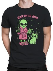 Alien Morning Routine Humor Design Men’s T-shirt