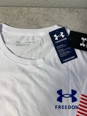 Under Armour Freedom Men’s 2XL White USA Flag Graphic T-Shirt NWT Short Sleeve