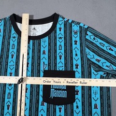 Disney The Haunted Mansion Glow in The Dark Pocket T-Shirt XL Blue Black AOP