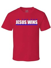 NW MEN’S PRINTED JESUS WINS CHRISTIAN GOD LOVE BIBLE COTTON T-SHIRT ALL COLOR