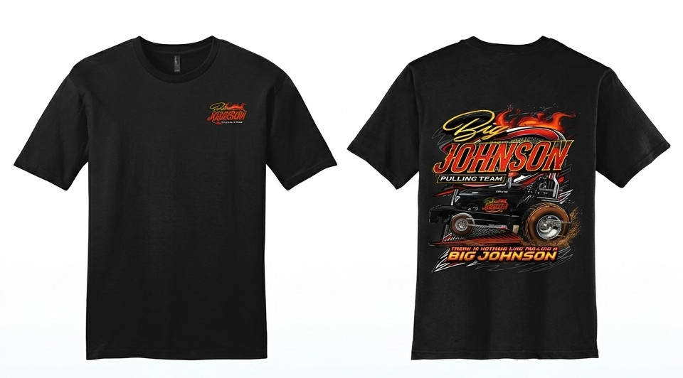 Big Johnson Pulling Team Shirt Tractor Pulling Diesel Racing Graphic Tee