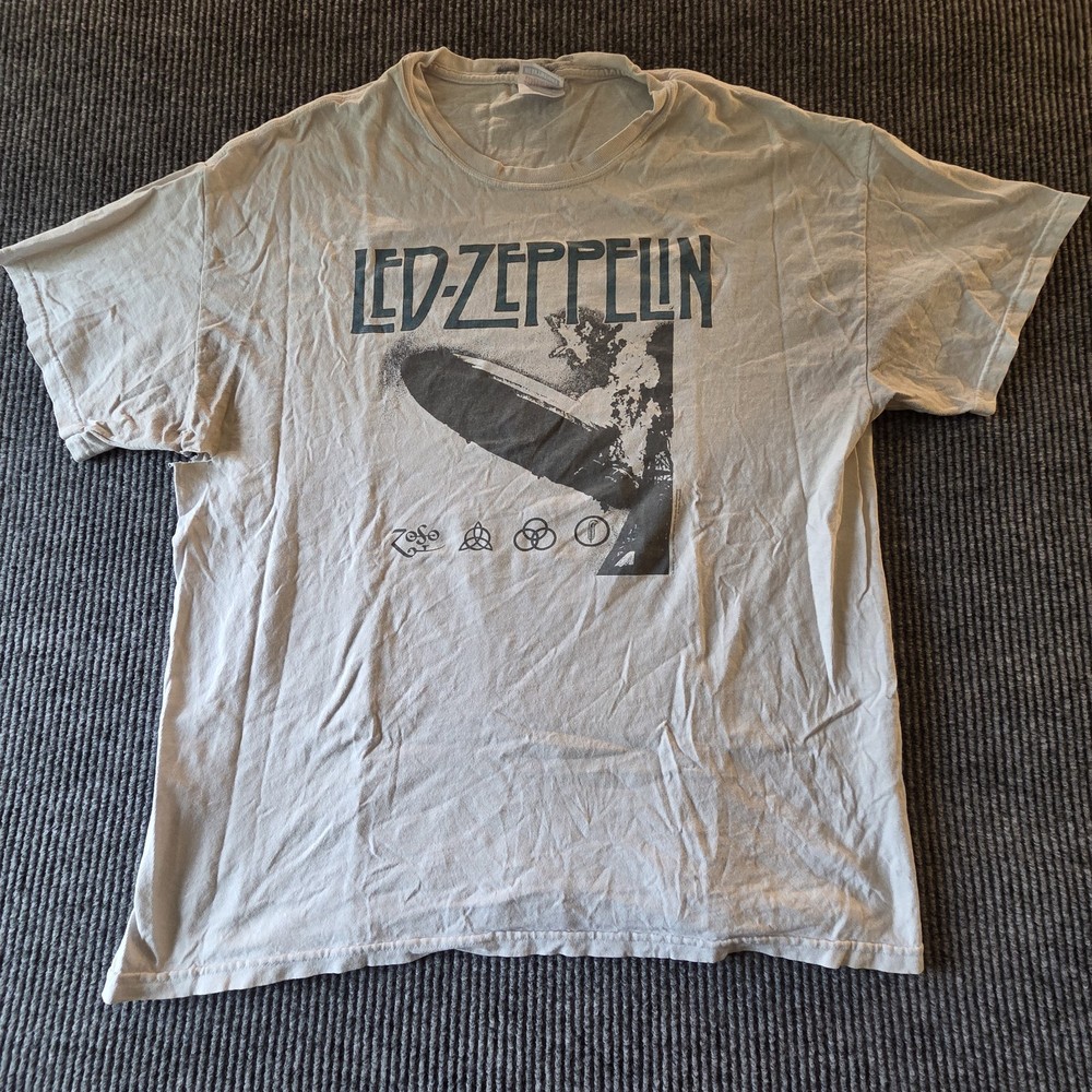 Vintage Led Zeppelin T-Shirt Adult XL White Hanes 2005 Myth Gem Band – Read