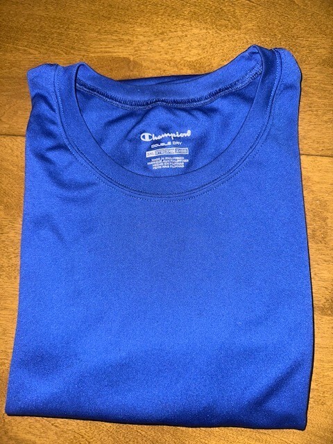 Champion Men’s Double Dry Size 3XL Blue Short Sleeve Tagless Gym Workout T-Shirt