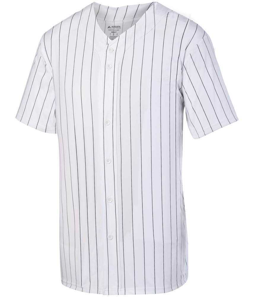 Augusta Sportswear 1685 Men’s Pinstripe Full Button Baseball Jersey T-Shirt