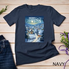 Christmas Church in the Mountains A Peaceful Scene #3 Funny Unisex T-shirt
