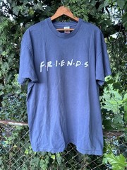Vintage 90s FRIENDS Single Stitch TV Show Sitcom Promo Faded Blue T Shirt XL usa