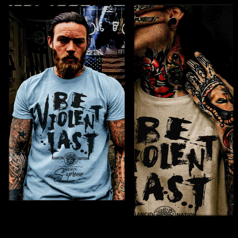 Gangster T-shirt, Mobster Hustle Dope Urban Hip Hop Thug be violent Quote tee
