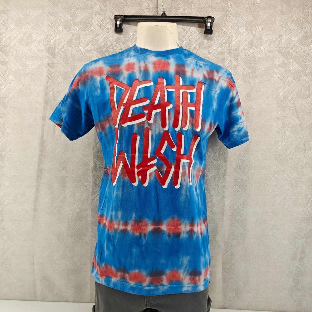 Deathwish Skateboarding Shirt Mens L Blue Tie Dye Logo Graphic Skater Streetwear