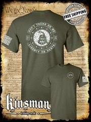 Don’t Tread On Me LIBERTY or DEATH Rattlesnake 2-Sided T-Shirt 2nd Amendment USA