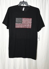 Tultex 241 Men’s Short Sleeve US Flag Graphic Print T-Shirt Color Black Size XXL