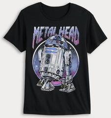 Star Wars Graphic Tee 2-Pack Darth Vader + R2D2 Metal Head Size Large Men Black