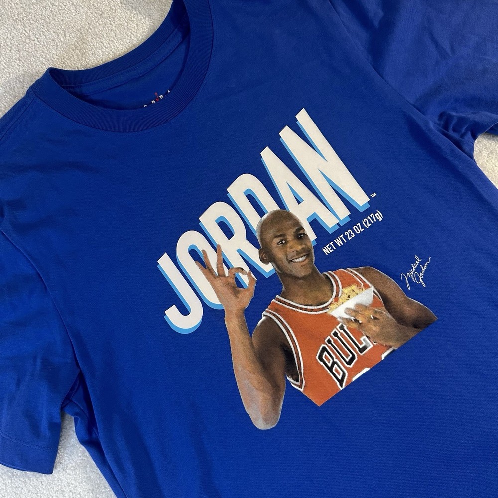 Air Jordan Wheaties T-Shirt Blue Men’s/Kids Michael Jordan Bull’s Size Small