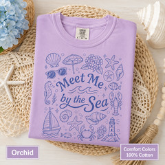 Meet Me by the Sea Shirt, Coastal Comfort Colors Tee, Beach Graphic T-Shirt